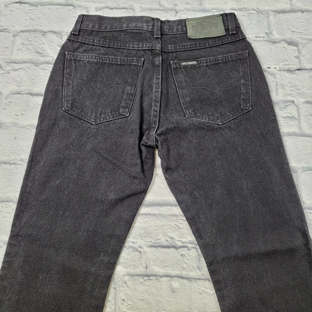 Harley Davidson Black 100% Cotton Bootcut Jeans size 4 Long - Picture 4 of 16